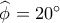 \widehat {{\phi _{}}} = 20^\circ 