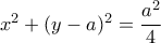 x^2+(y-a)^2 = \dfrac {a^2}{4}