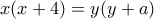 x(x+4)=y(y+a)