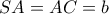 SA=AC=b