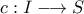 \displaystyle{c:I\longrightarrow S}