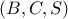 \left( {B,C,S} \right)