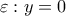 \varepsilon : y=0