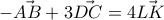  -\vec{AB}+3\vec{DC}=4\vec{LK}  