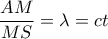 \dfrac{{AM}}{{MS}} = \lambda = ct \dfrac{{AM}}{{MS}} = \lambda = ct