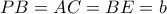 PB=AC=BE=b