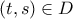 (t,s) \in D