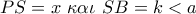PS = x\,\,\kappa \alpha \iota \,\,SB = k < a