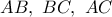 AB,\ BC,\ AC