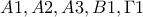 A1,A2,A3,B1,\Gamma 1