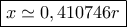 \boxed{x\simeq 0,410746r} \boxed{x\simeq 0,410746r}