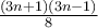 \frac{(3n+1)(3n-1)}{8}