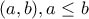 (a,b), a \leq b