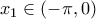 x_1\in (-\pi,0)