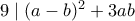 9\mid (a-b)^2+3ab