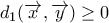 d_1({\overrightarrow{x},\overrightarrow{y}})\geq0