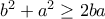 b^2+a^2\geq 2ba