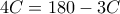 4C =180-3C