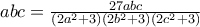 abc=\frac{27abc}{(2a^2 + 3)(2b^2 + 3)(2c^2 + 3)}