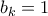 b_k = 1