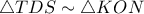 \triangle TDS \sim \triangle KON