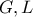 G, L