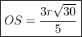 \boxed{OS = \frac{{3r\sqrt {30} }}{5}} \boxed{OS = \frac{{3r\sqrt {30} }}{5}}