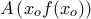A\left( {{x_o}f({x_o})} \right)