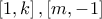 \left[1,k \right], \left[m,-1 \right]