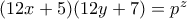 (12x+5)(12y +7) = p^z