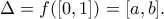 \Delta=f([0,1])=[a,b].