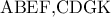 \textrm{ABEF,CDGK}