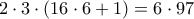 2\cdot 3\cdot \left(16\cdot 6+1 \right)=6\cdot 97