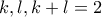 k,l, k +l= 2