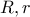 R , r