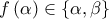 f\left( \alpha  \right)\in \left\{ \alpha ,\beta  \right\}