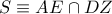 \displaystyle{ 
S \equiv AE \cap DZ 
}