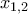 \displaystyle{{x_{1,2}}}