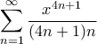 \displaystyle{ \sum_{n=1}^{\infty} \frac{x^{4n+1}}{(4n+1)n} }