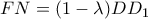 \displaystyle{FN = (1 - \lambda )D{D_1}}