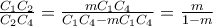 \frac{C_{1}C_{2}}{C_{2}C_{4}}=\frac{mC_{1}C_{4}}{C_{1}C_{4}-mC_{1}C_{4}}=\frac{m}{1-m}