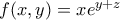 f(x,y)=xe^{y+z}