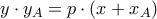 y\cdot y_{A}=p\cdot (x+ x_{A})