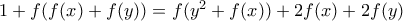 1+f(f(x)+f(y)) = f(y^2+f(x))+2f(x)+2f(y)