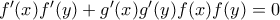 f'(x)f'(y) + g'(x)g'(y)f(x)f(y) = 0