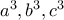 a^3, b^3, c^3