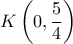 \displaystyle K\left( {0,\frac{5}{4}} \right)