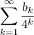 \displaystyle{ 
\sum\limits_{k = 1}^\infty  {\frac{{b_k }}{{4^k }}}  
}