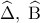 \DISPLAYSTYLE 
\widehat\Delta ,\;\widehat{\rm B}