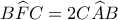 B\widehat{F}C=2C\widehat{A}B